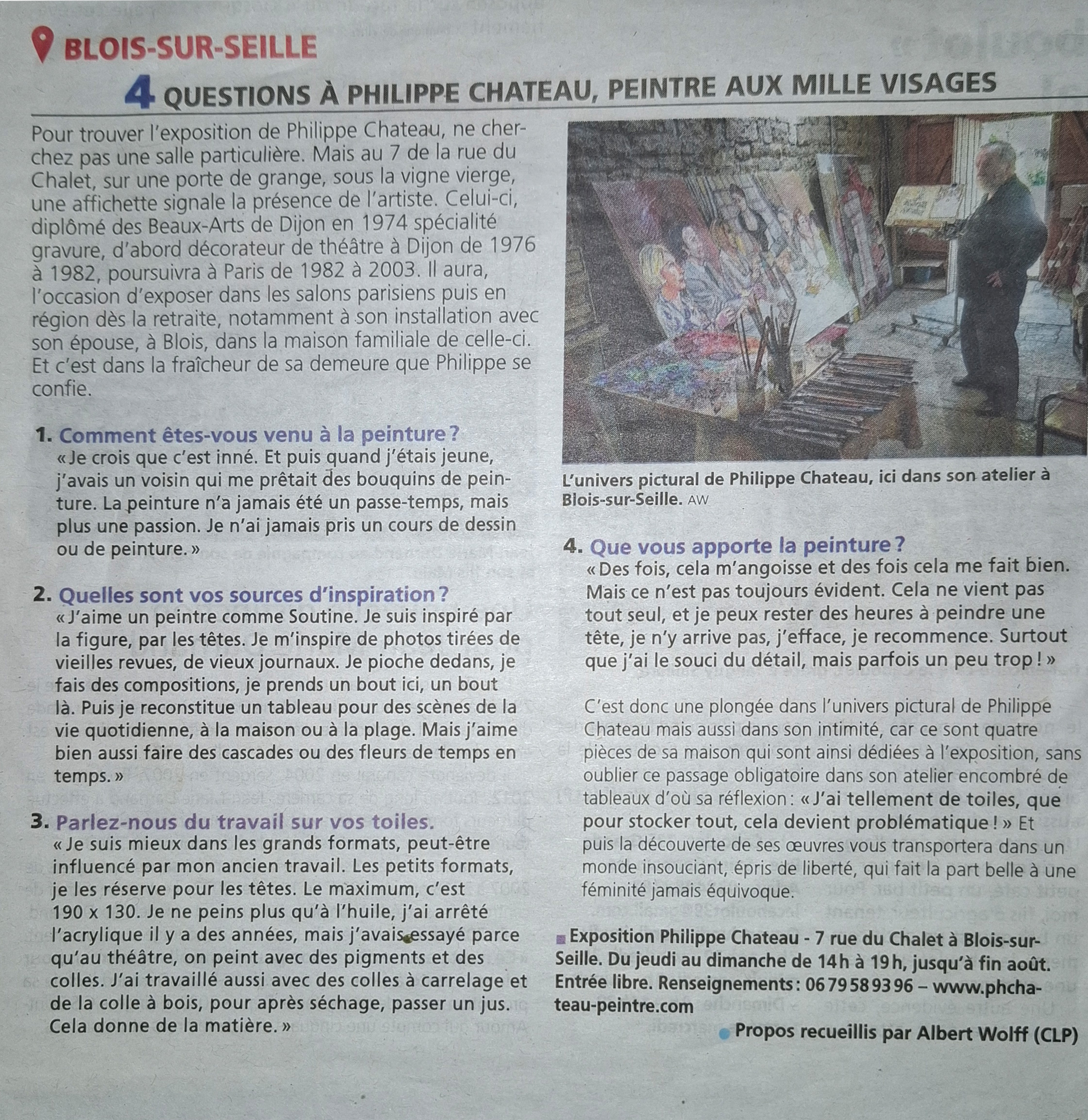 4 questions à Philippe Chateau, peintre aux mille visages