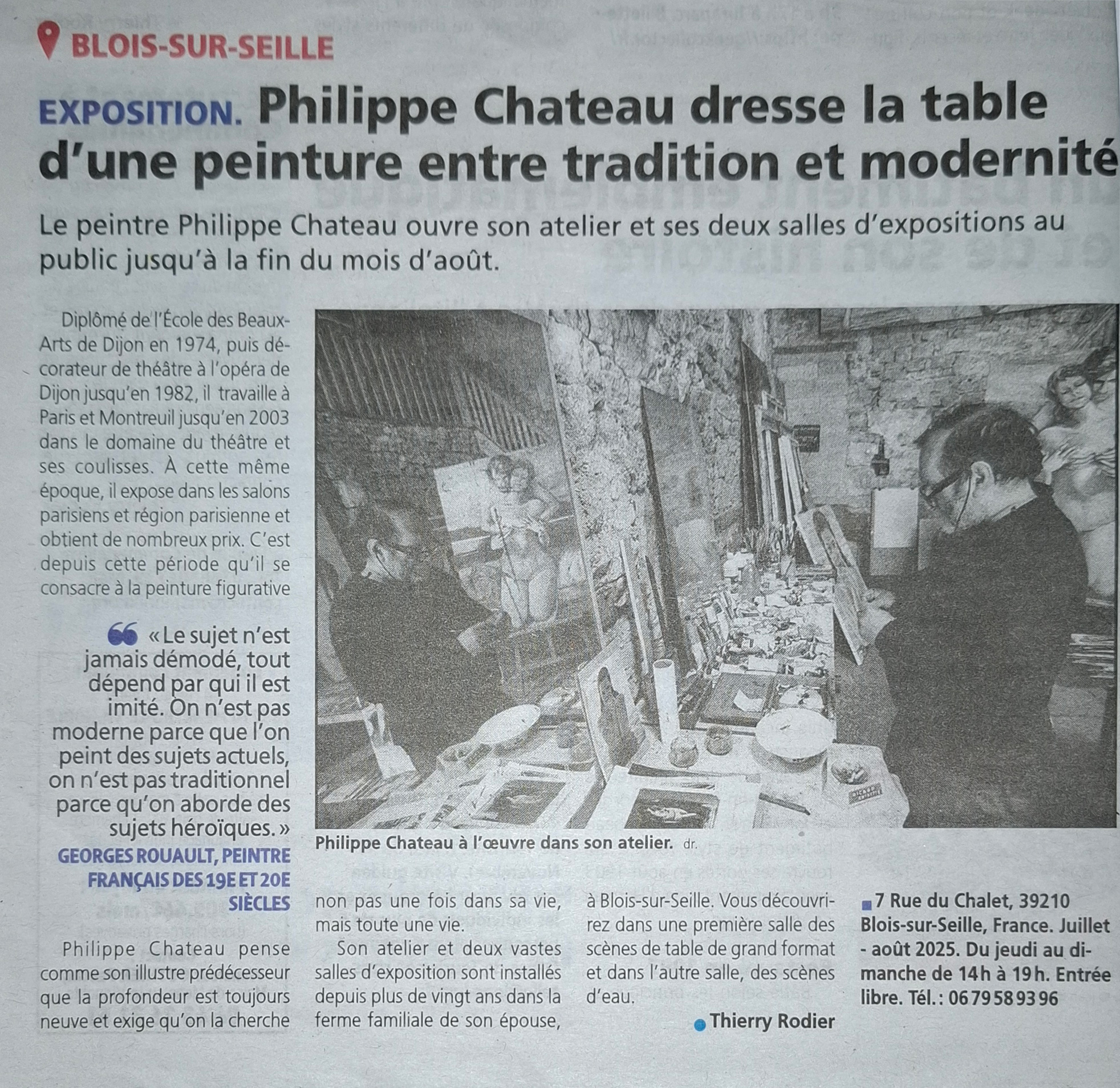 Philippe Chateau dresse la table d'une peinture entre tradition et modernité