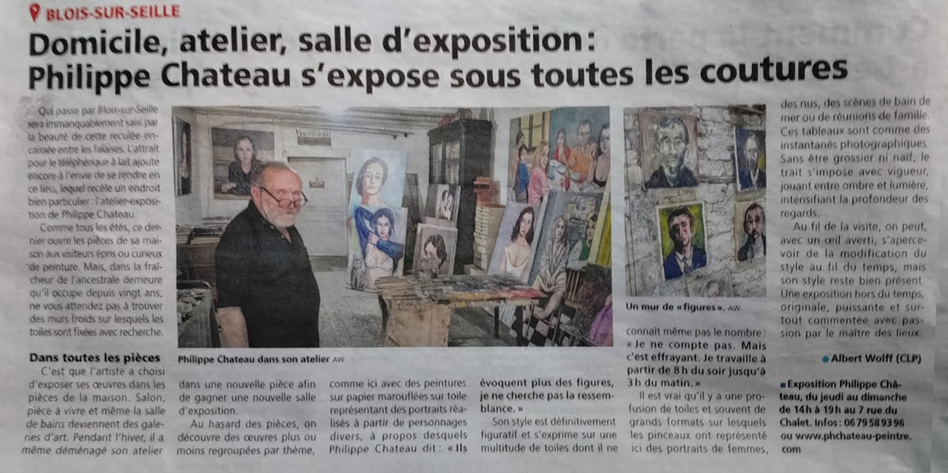 Domi­cile, ate­lier, salle d’expo­si­tion: Phi­lippe Cha­teau s’expose sous toutes les cou­tures